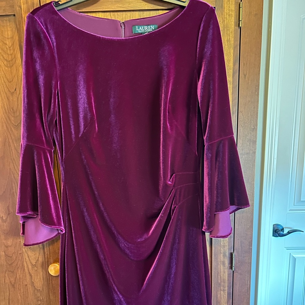 Ralph Lauren purple/plum velvet dress, size 8